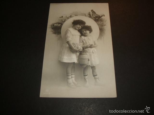 Postales: NI&Ntilde;AS CON GALLINAS POSTAL - Foto 1