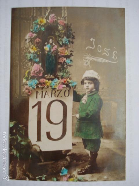 Postales: POSTAL 19 DE MARZO. ED. MAGDA. ESCRITA 1909. - Foto 1