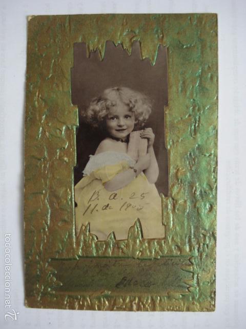 Postales: POSTAL INFANTIL TROQUELADA. ESCRITA 1905. - Foto 1