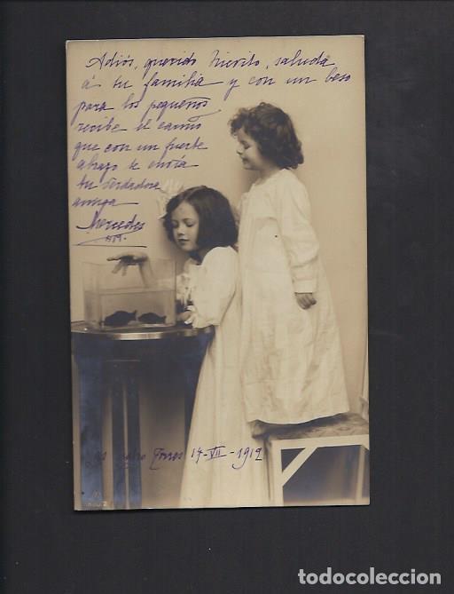 Postales: Antigua postal ni&ntilde;os. Circulada 1912. - Foto 1