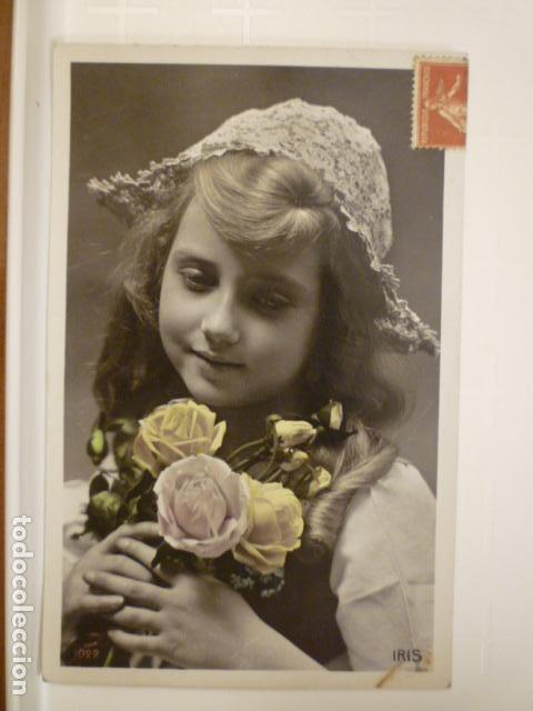 Postales: POSTAL ROMANTICA INFANTIL. ED. IRIS. CIRCULADA 1908. - Foto 1