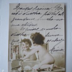 Postales: POSTAL INFANTIL BEBE DESNUDO FRENTE AL ESPEJO. SIN DIVIDIR Y CIRCULADA 1905. CON SELLO.