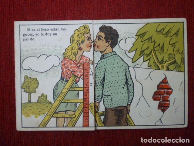 Postales: POSTAL COMICA QUE SE CONVIERTE EN TRIPTICO. - Foto 1