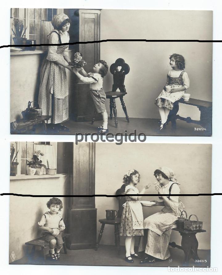 Postales: LOTE DE 2 POSTALES. ESCENA DOM&Eacute;STICA. - Foto 1
