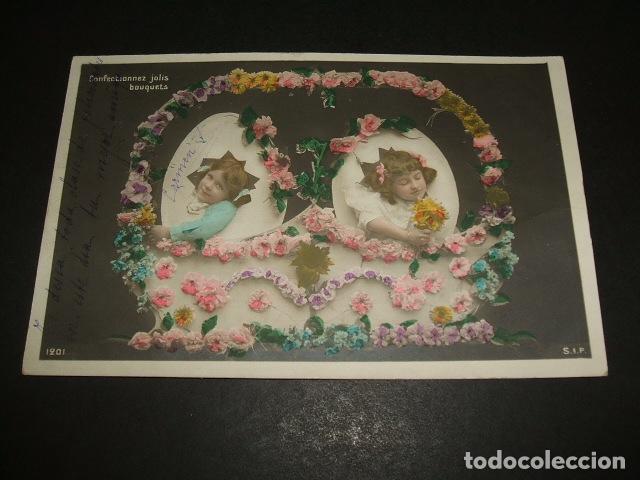 Postales: NI&Ntilde;AS EN HUEVOS POSTAL 1906 - Foto 1