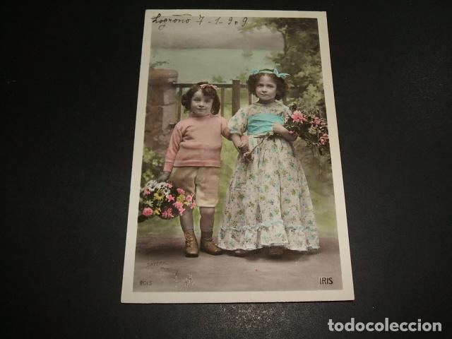 Postales: NI&Ntilde;OS CON RAMOS DE FLORES POSTAL - Foto 1