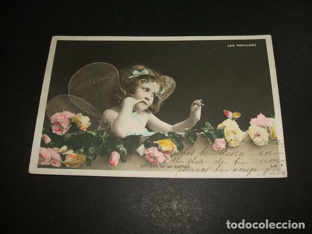 Postales: NI&Ntilde;A CON ROSAS POSTAL - Foto 1