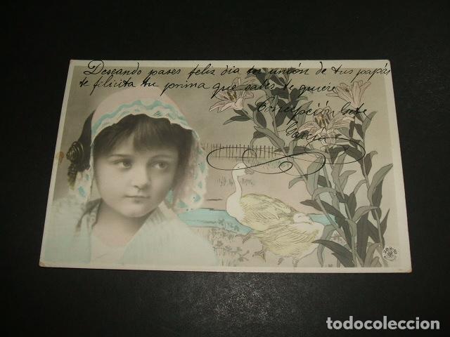 Postales: NI&Ntilde;A CON FLORES POSTAL - Foto 1