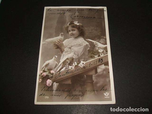 Postales: NI&Ntilde;A CON PALOMAS POSTAL - Foto 1
