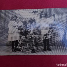 Postales: BONITA POSTAL. NIÑAS CON CARRITO DE FLORES. 506.AÑO 1908.