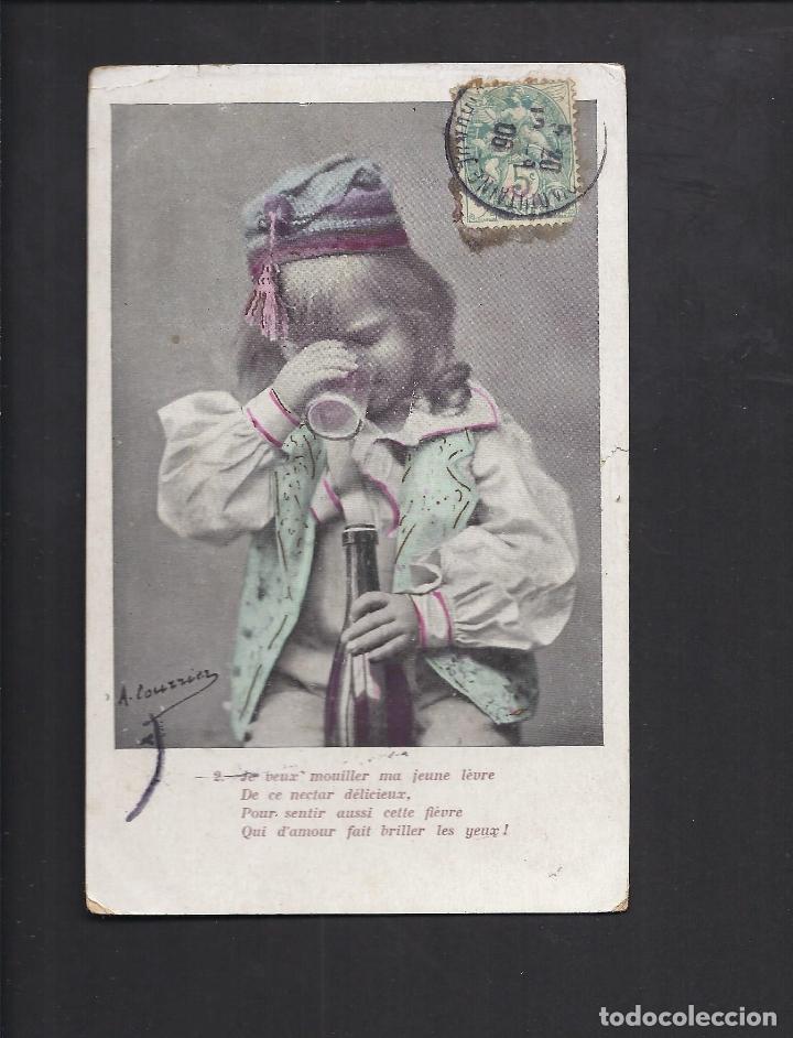Postales: Antigua postal. Ni&ntilde;o. Circulada 1906 - Foto 1