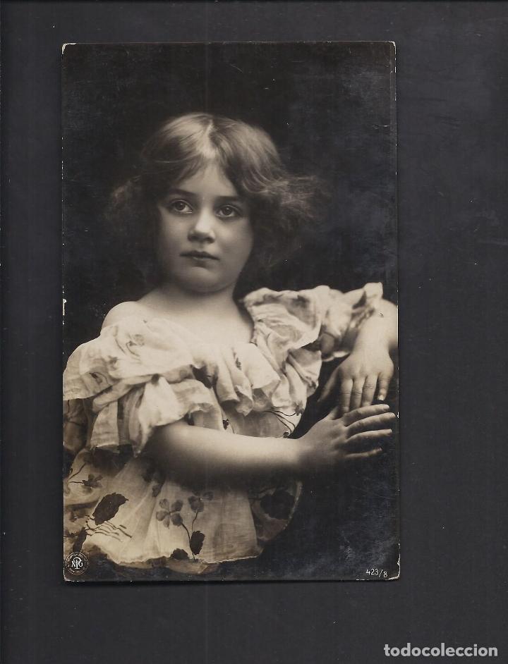 Postales: Antigua postal. Ni&ntilde;a. Circulada - Foto 1