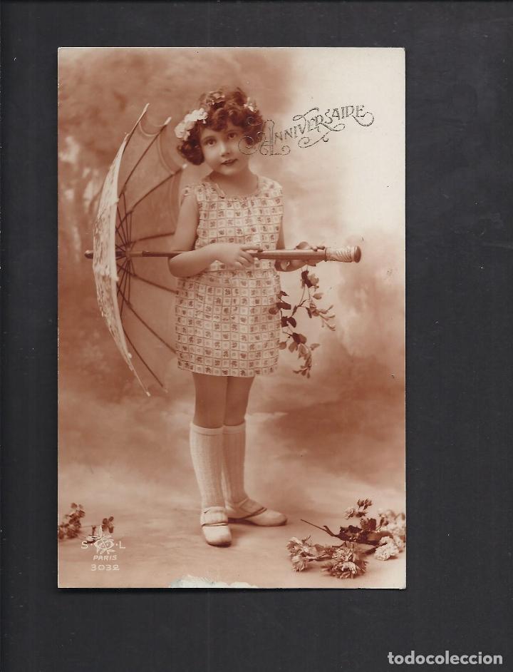 Postales: Antigua postal. Ni&ntilde;a. Circulada - Foto 1