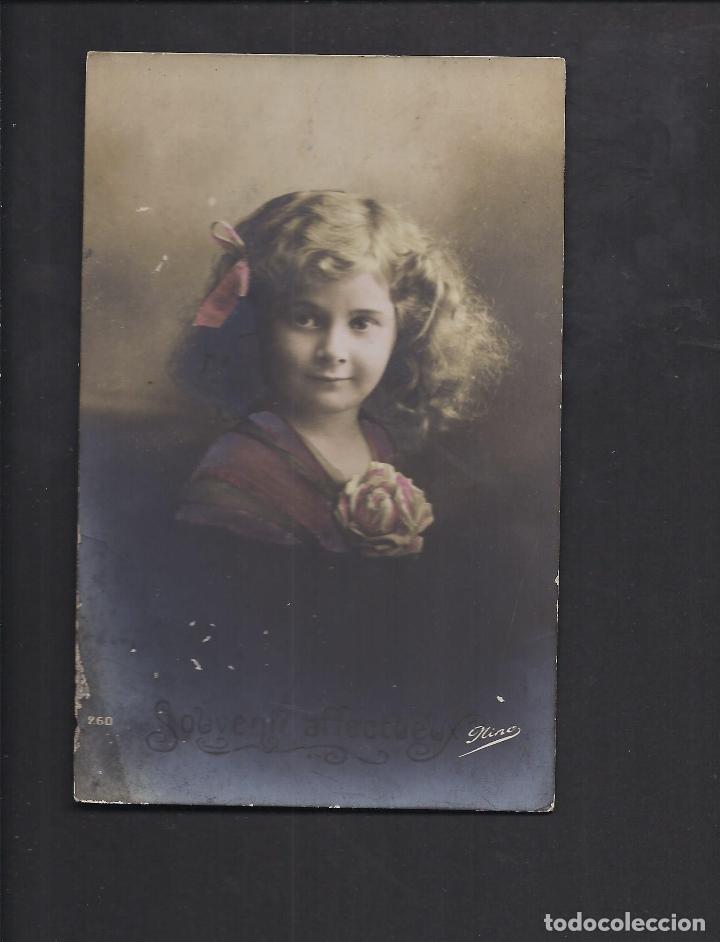 Postales: Antigua postal. Ni&ntilde;a. Circulada - Foto 1