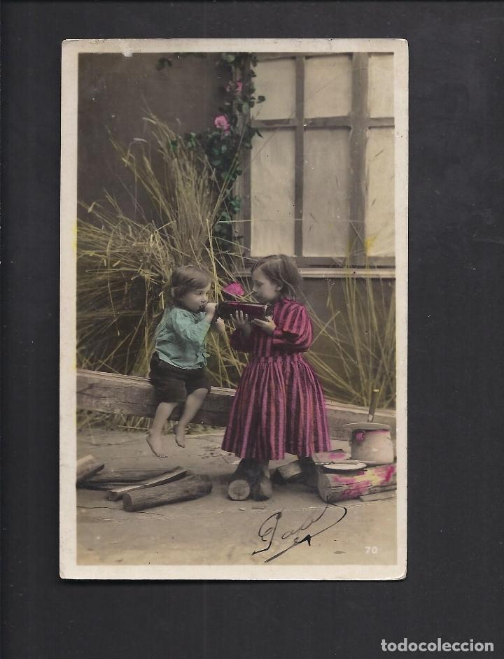 Postales: Antigua postal. Hermanos. Circulada - Foto 1
