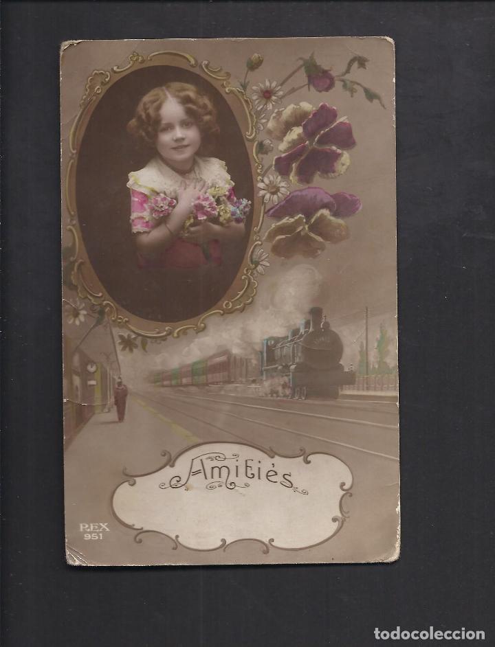 Postales: Antigua postal . Ni&ntilde;a. Circulada - Foto 1