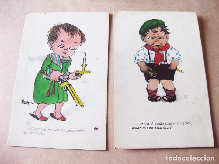 Postales: PAREJA DE POSTALES INFANTILES CON DIBUJOS COMICOS - Foto 1