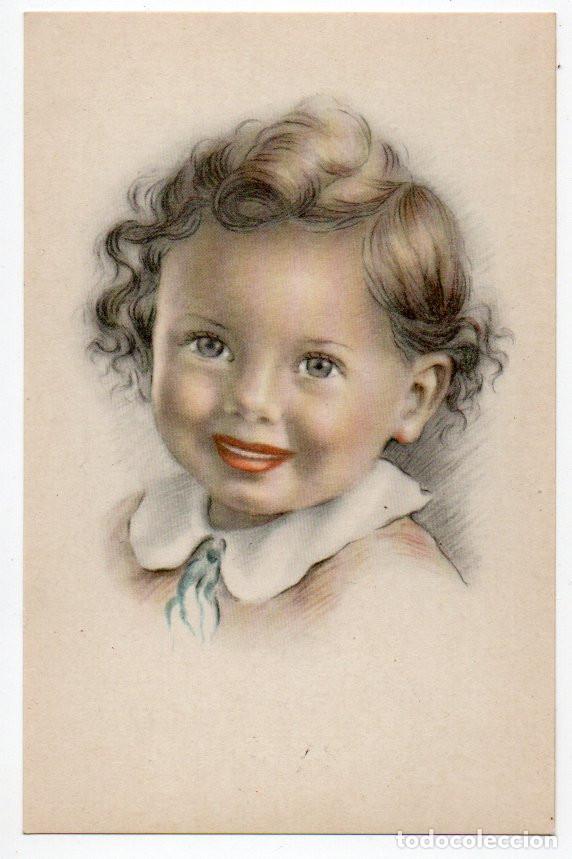 Postales: POSTAL ROM&Aacute;NTICA NI&Ntilde;A RIENDO - Foto 1