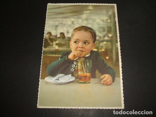 Postales: NI&Ntilde;O BEBIENDO POSTAL 1959 - Foto 1