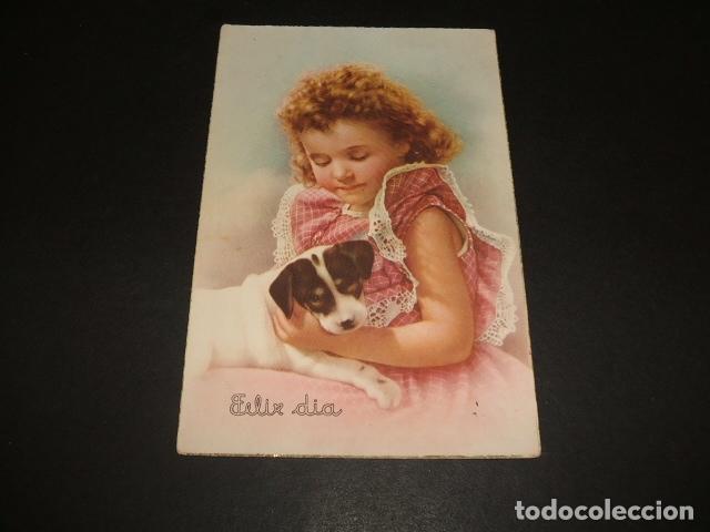 Postales: NI&Ntilde;A CON PERRO POSTAL - Foto 1