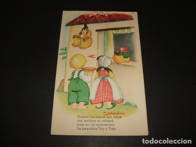 Postales: NI&Ntilde;OS CON PAJAROS POSTAL ILUSTRADOR - Foto 1