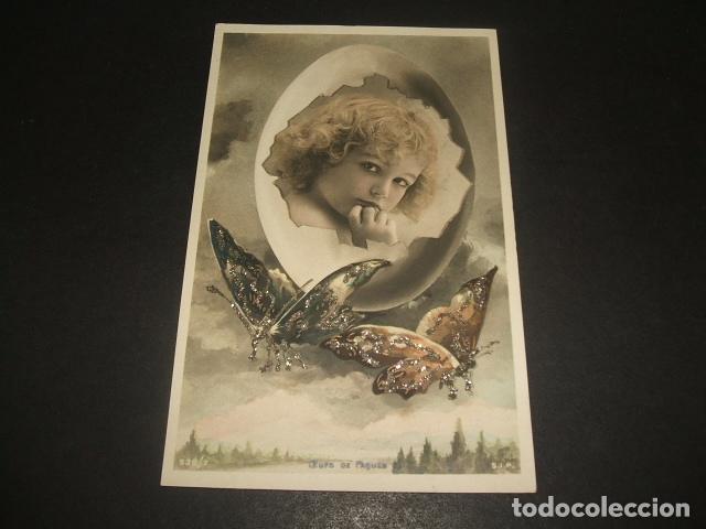 Postales: NI&Ntilde;A CON MARIPOSAS POSTAL - Foto 1
