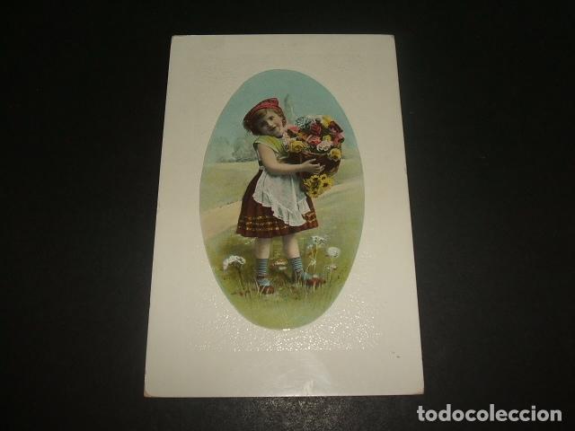 Postales: NI&Ntilde;O CON FLORES POSTAL - Foto 1