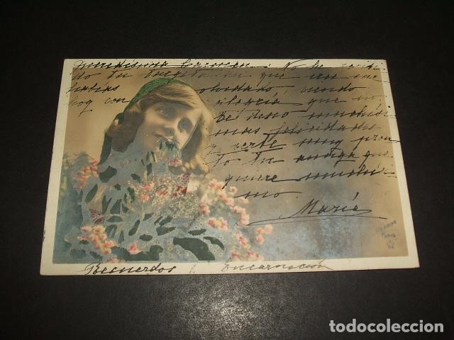 Postales: NI&Ntilde;A CON FLORES POSTAL - Foto 1