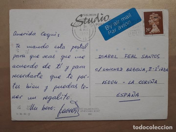 Postales: TARJETA POSTAL CIRCULADA CON SELLO SALMON STUDIO - Foto 2