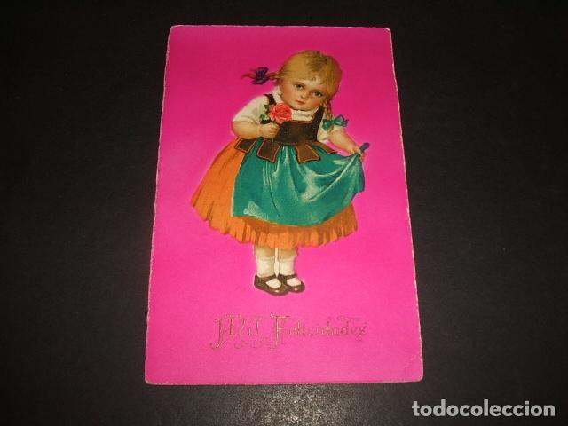 Postales: POSTAL NI&Ntilde;A CON ROSA ILUSTRADA 1923 - Foto 1