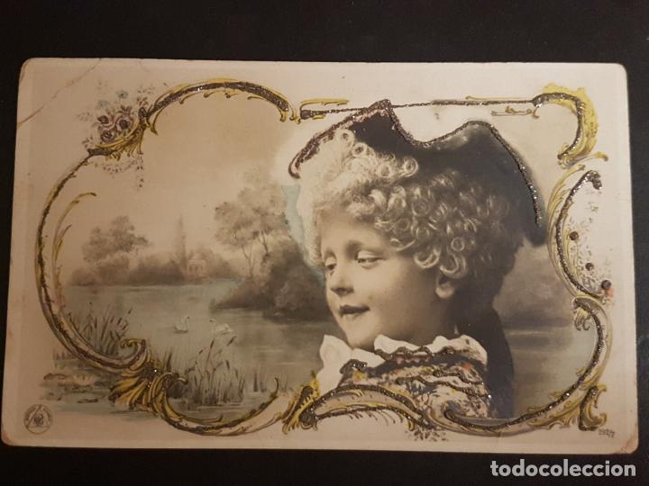 Postales: NI&Ntilde;O CON RIZOS Y SOMBRERO POSTAL - Foto 1