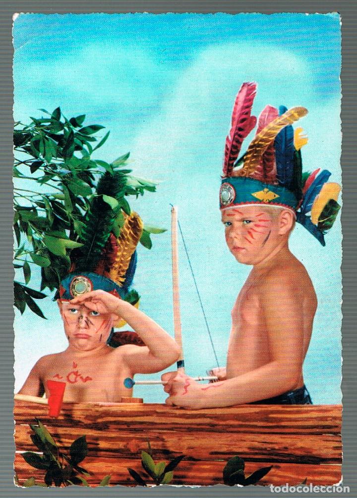 Postales: JUGANDO A INDIOS, ESCRITA EN 1963 - Foto 1
