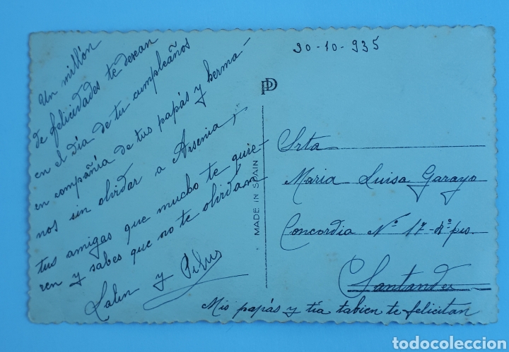 Postales: Postal ni&ntilde;a sentada. 1935 - Foto 2
