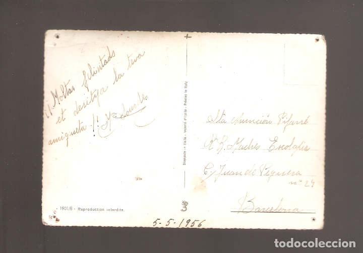 Postales: postal con ni&ntilde;a a&ntilde;o 1956 - Foto 2