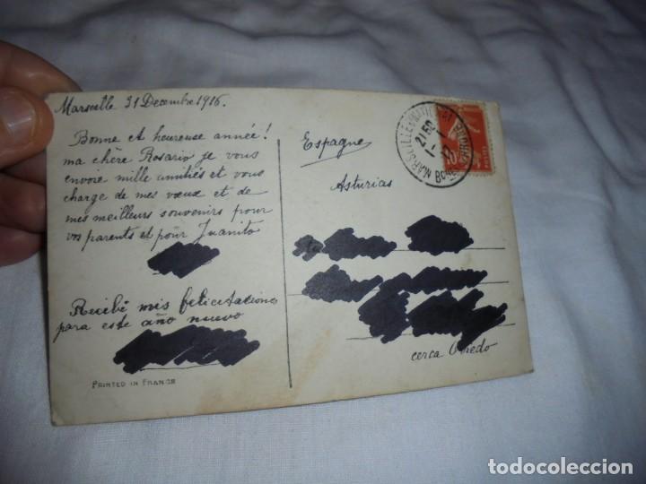 Postales: BUEN A&Ntilde;O.FECHADA 1916 - Foto 2