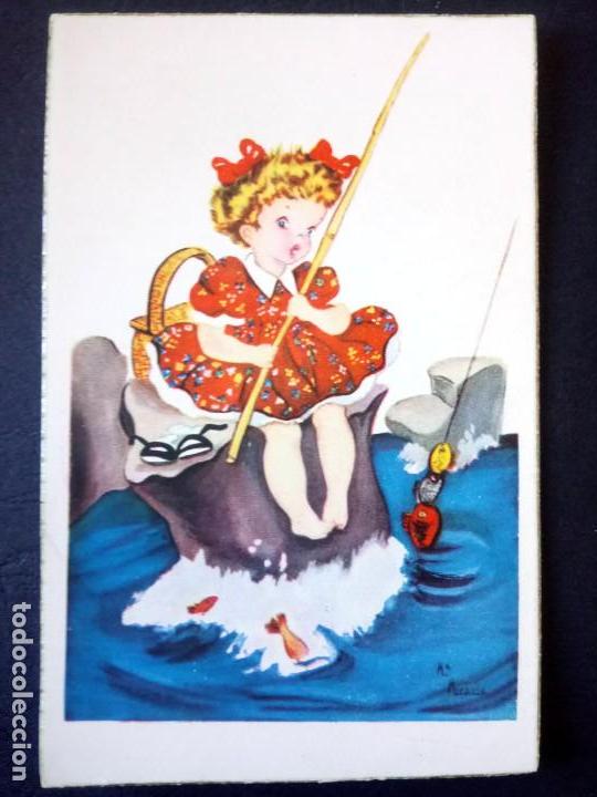 Postales: NI&Ntilde;A PESCANDO - Foto 1