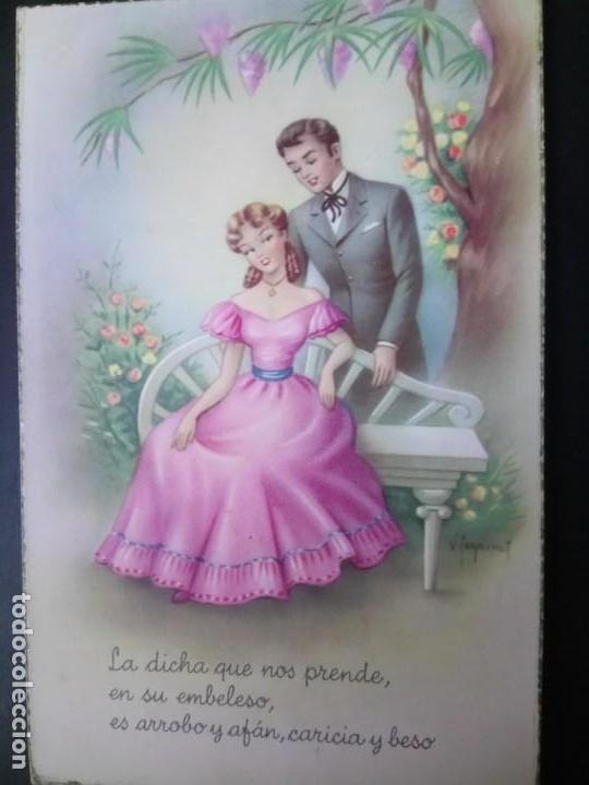 Postales: EDICIONES CYZ, SERIE 595, LA DICHA QUE NOS PRENDE... - Foto 1