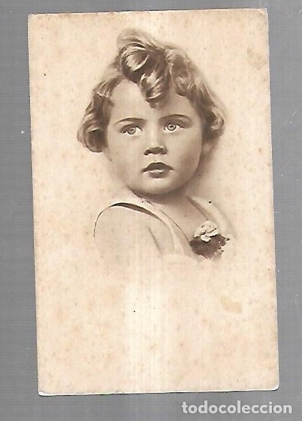 Postales: TARJETA POSTAL. ROSTRO DE BEBE CON FLOR EN EL TORSO - Foto 1