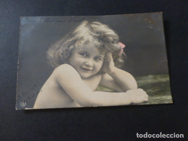 Postales: NI&Ntilde;A RUBIA SEMIDESNUDA POSTAL - Foto 1