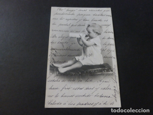 Postales: NI&Ntilde;O CON BIBERON POSTAL - Foto 1