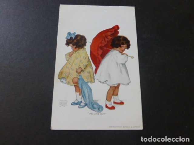 Postales: NI&Ntilde;AS AVERGONZADAS Y PARAGUAS POSTAL - Foto 1