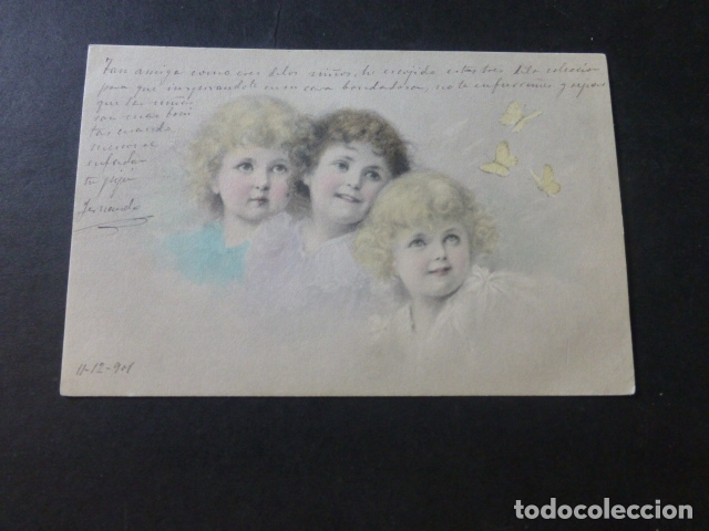 Postales: TRES NI&Ntilde;OS RISUE&Ntilde;OS POSTAL - Foto 1