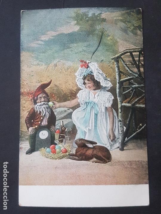 Postales: NI&Ntilde;A CON TEMATICA DE PASCUA Y GNOMO POSTAL - Foto 1