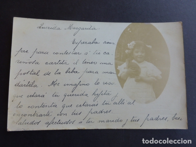 Postales: NI&Ntilde;A CON CONEJO POSTAL - Foto 1