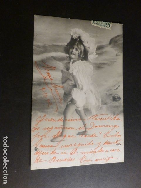 Postales: NI&Ntilde;A ELEGANTE EN LA PLAYA POSTAL - Foto 1