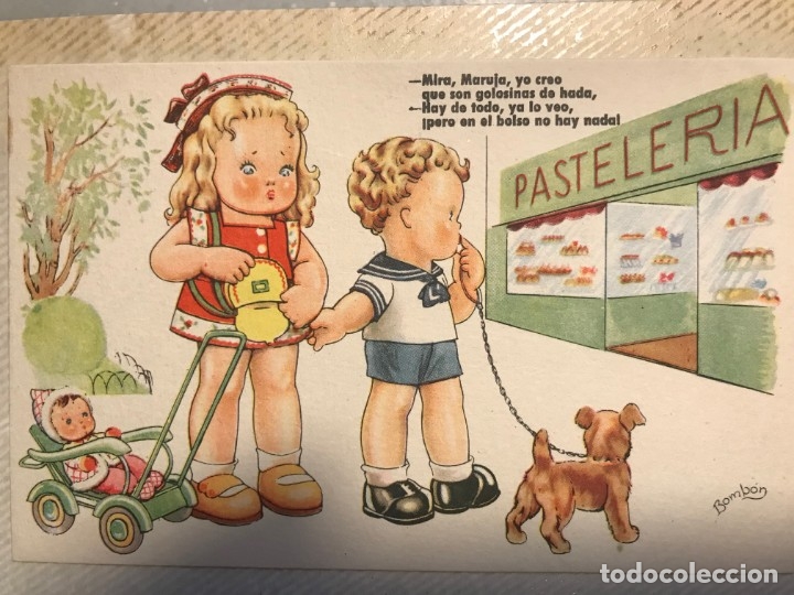Postales: TARJETA POSTAL DE NI&Ntilde;OS BOMB&Oacute;N - Foto 1