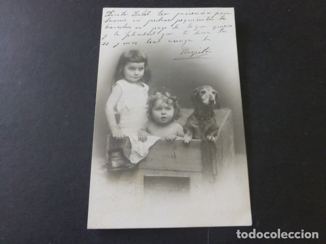 Postales: NI&Ntilde;OS CON PERRO POSTAL - Foto 1