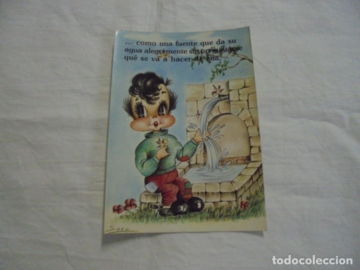 Postales: POSTAL NI&Ntilde;O EN LA FUENTE - Foto 1