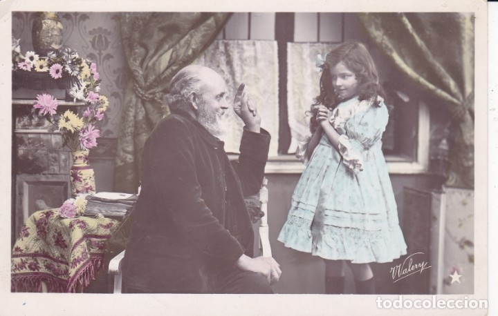 Postales: abuelo con ni&ntilde;a walery circulada - Foto 1