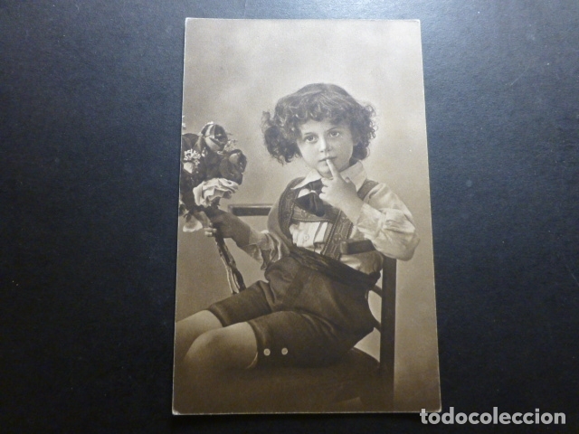 Postales: NI&Ntilde;O CON FLORES POSTAL - Foto 1